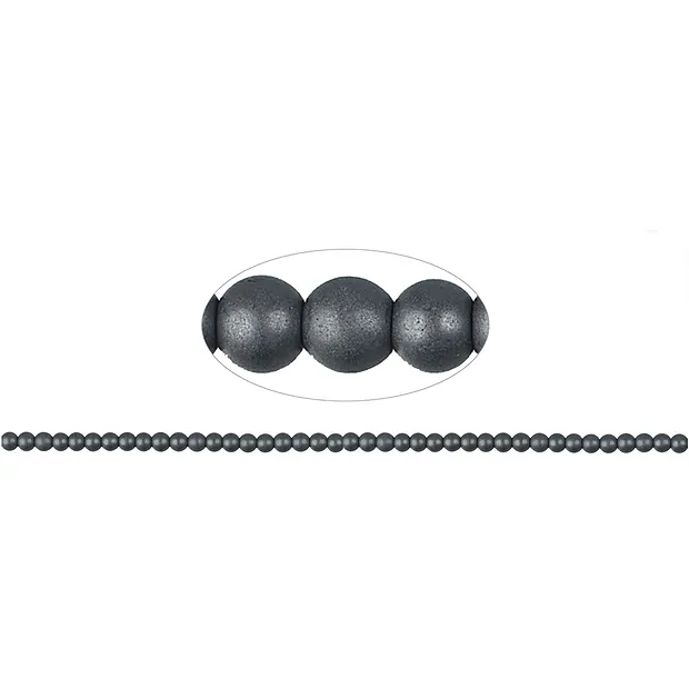 String Beads, hematin, 02mm, matt | wholesaler gems, healing stones & jewelry