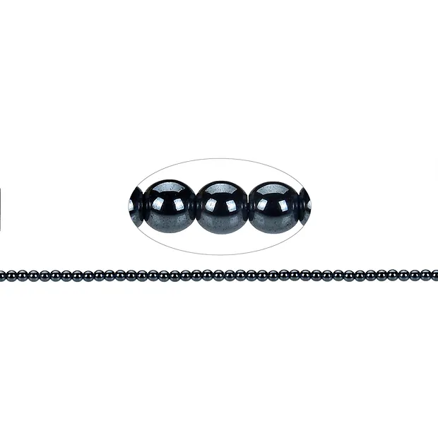 Rang de collier boules, hématite, 03mm | Marco Schreier