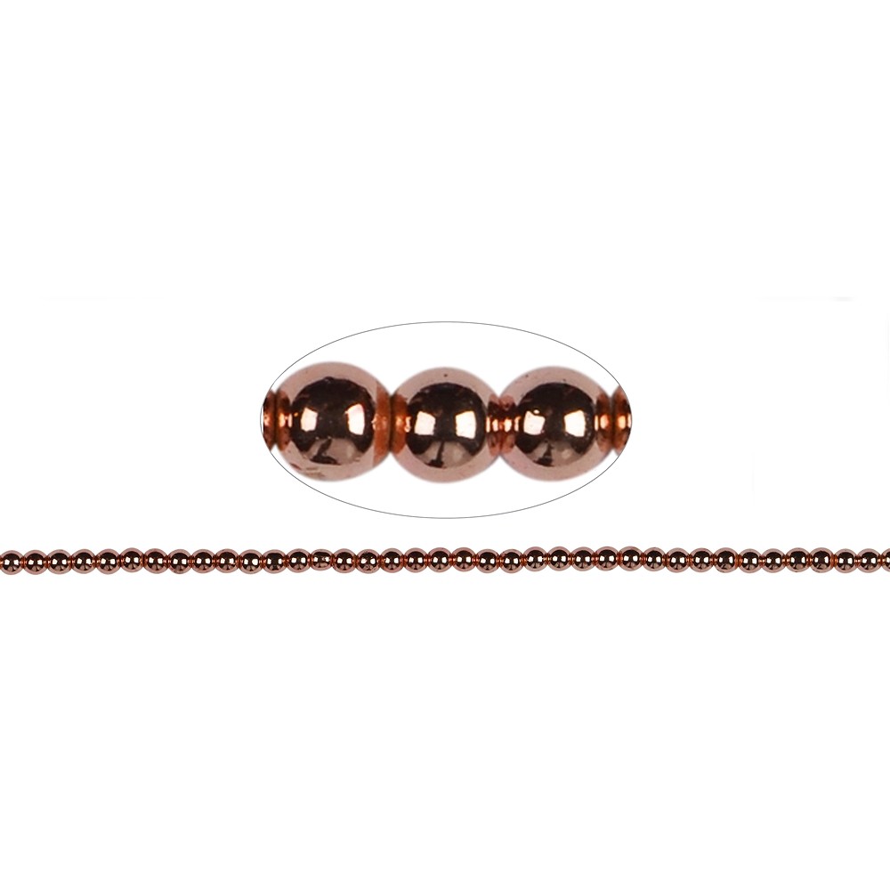 Rang de collier boules, hématite or rose (teintée), 03mm | Marco Schreier