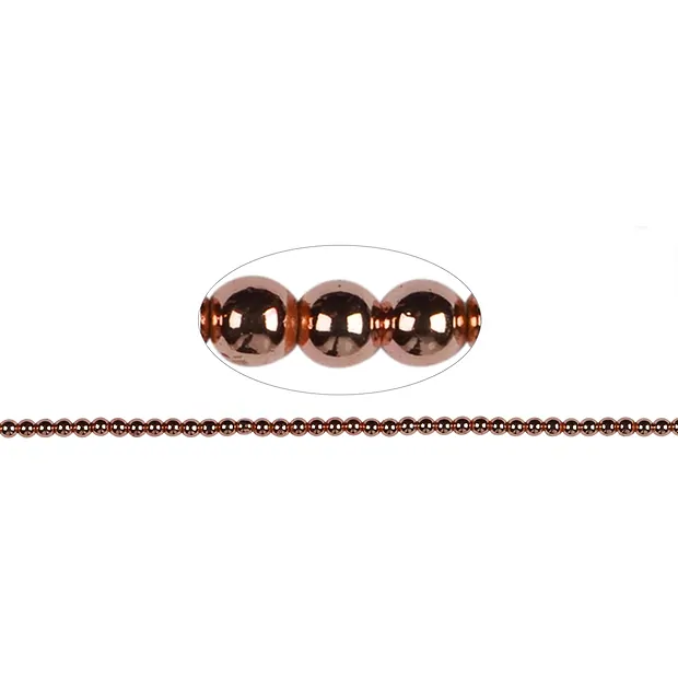 Rang de collier boules, hématite or rose (teintée), 03mm | Marco Schreier
