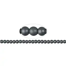 144210100710 Strang Kugeln, Hämatin, 08mm, matt | Großhandel Edelsteine, Heilsteine & Schmuck