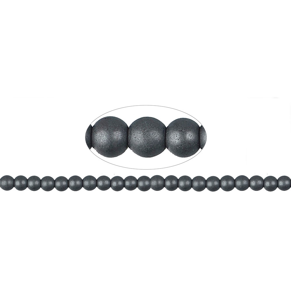 Rang de colliers boules, hématite, 08mm, mat | Marco Schreier