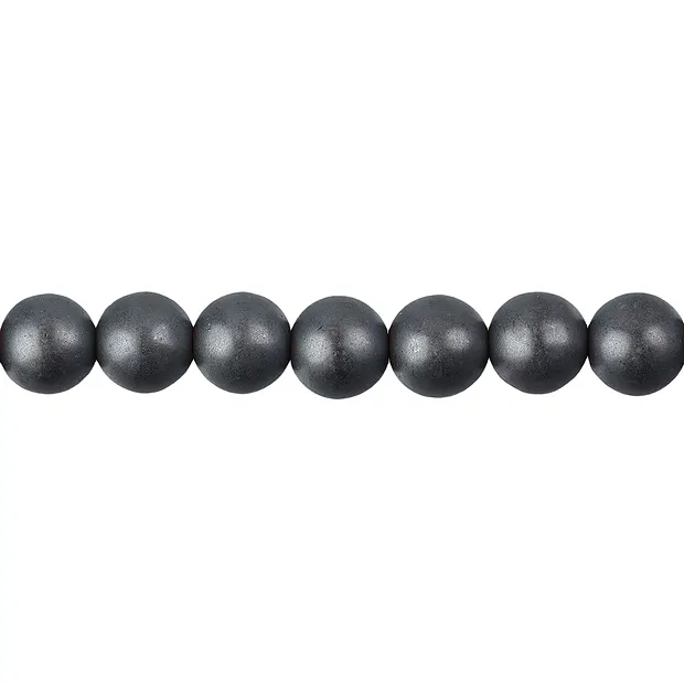 Cuentas de piedras preciosas, hematina, 10mm, mate (39cm) | Marco Schreier