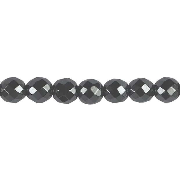 Rang de colliers boules, hématite, à facettes, 10mm | Marco Schreier