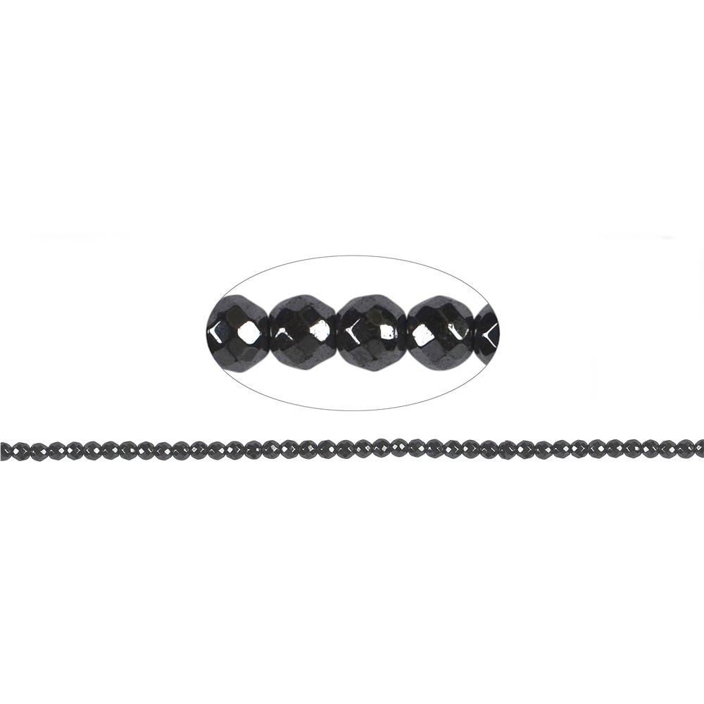 Perline a filo, ematine, sfaccettate, 03 mm | grossista gemme e pietre curative