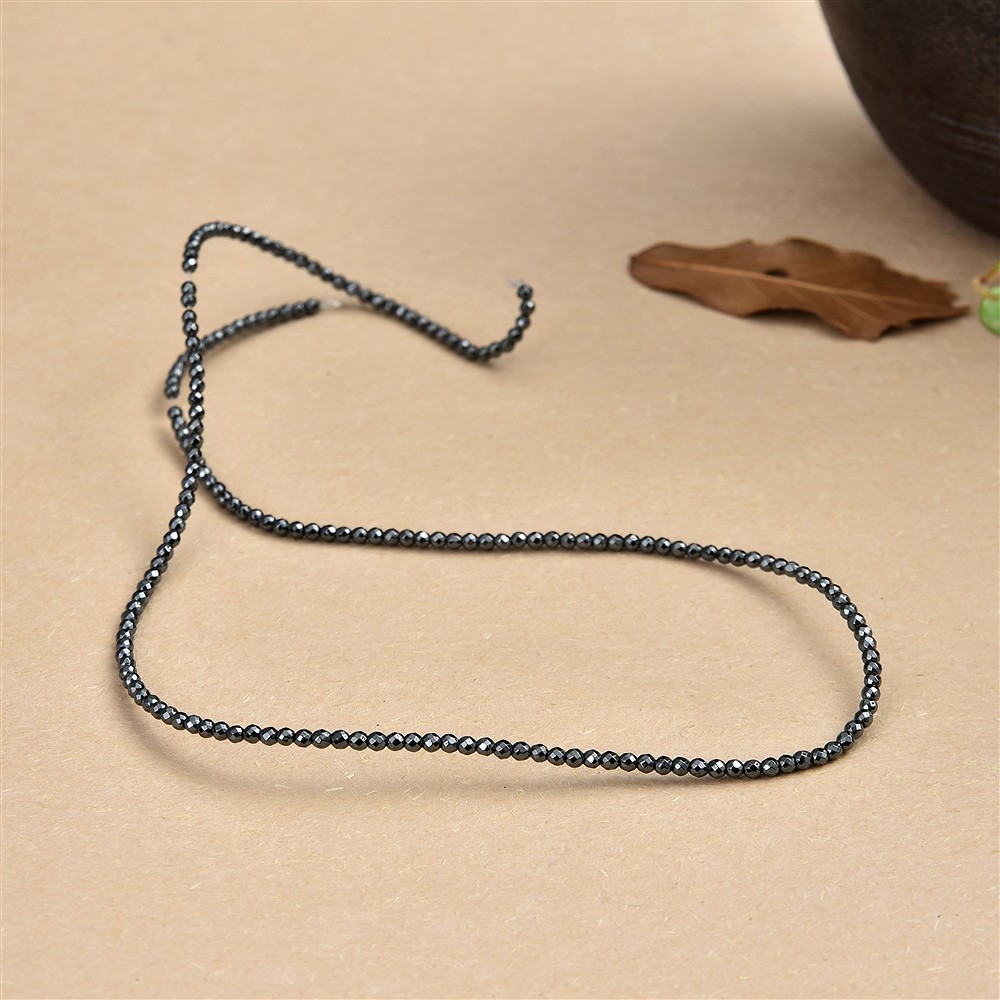 Cuentas de piedras preciosas, hematina, facetadas, 02mm | Marco Schreier