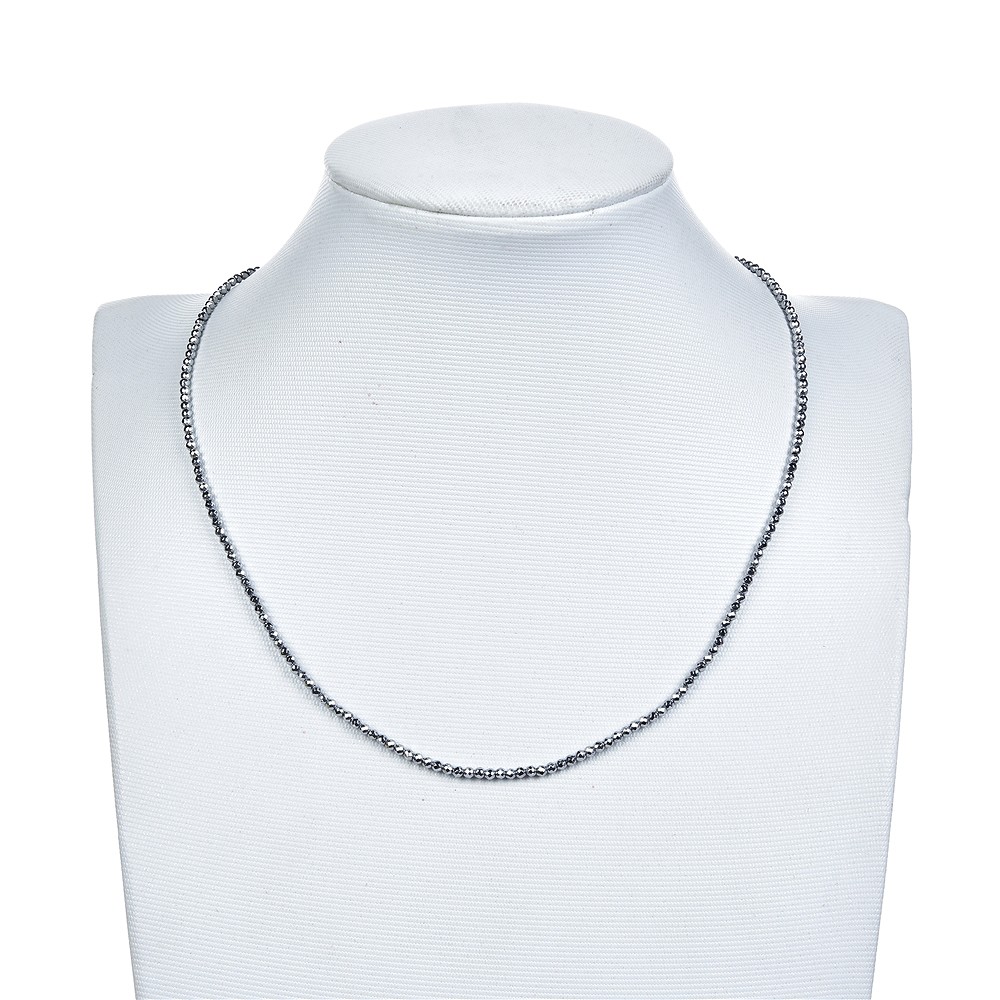 Rang de collier boules, hématite argentée (teintée), facettes, 02mm | Marco Schreier