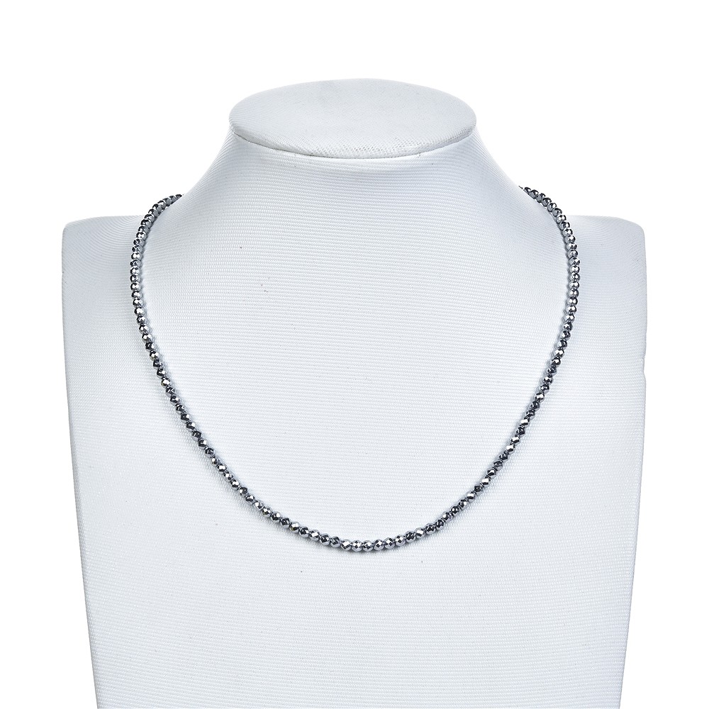 String Beads, hematin silver (dyed), faceted, 03mm | Marco Schreier