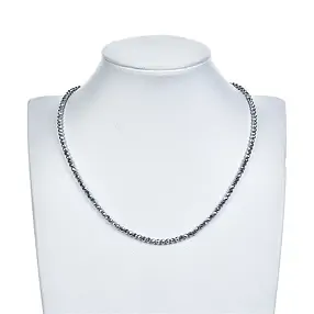 String Beads, hematin silver (dyed), faceted, 03mm | Marco Schreier