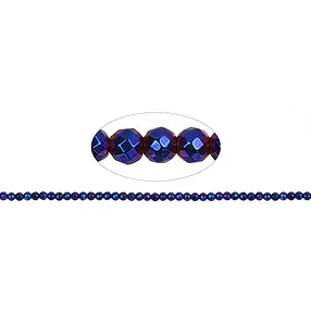 Cuentas de piedras preciosas, azul hematino (teñido), facetadas, 03mm | Marco Schreier