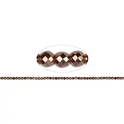 144210104828 Rang de collier boules, hématite or rose (teintée), facettes, 03mm | Marco Schreier