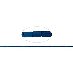 144210205712 Strand cuboid, hematin blue (dyed) matt, 04 x 02 x 02mm | Marco Schreier