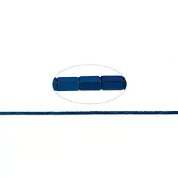 144210205712 Strand cuboid, hematin blue (dyed) matt, 04 x 02 x 02mm | Marco Schreier