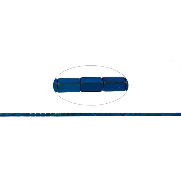 Cuboide di filo, blu ematico (colorato) opaco, 04 x 02 x 02 mm | Marco Schreier