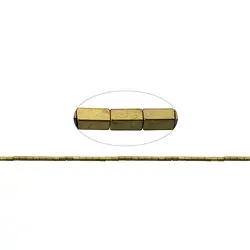 144210205715 Strand cuboid, hematin gold (dyed) matt, 04 x 02 x 02mm | Marco Schreier