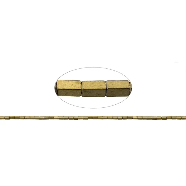 Strang Quader, Hämatin gold (gef.) matt, 04 x 02 x 02mm | Marco Schreier