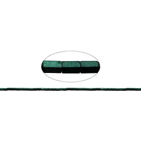 Rang de collier, hématite bleu-vert (teintée) mat, 04 x 02 x 02mm | Marco Schreier