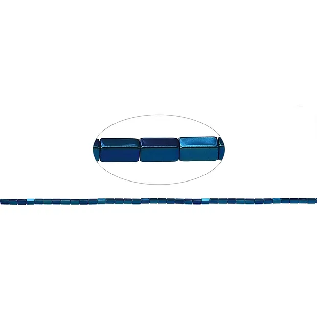 Rang de colliers, hématite bleue (teintée), 04 x 02 x 02mm | Marco Schreier