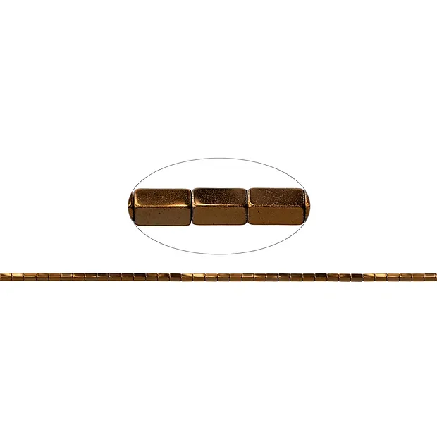 Cuboide di filo, marrone ematino (colorato), 04 x 02 x 02 mm | Marco Schreier