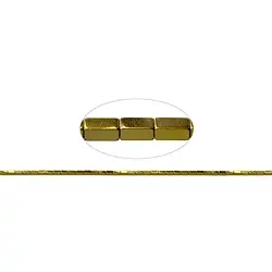 144210205725 Strand cuboid, hematin gold (dyed), 04 x 02 x 02mm | Marco Schreier