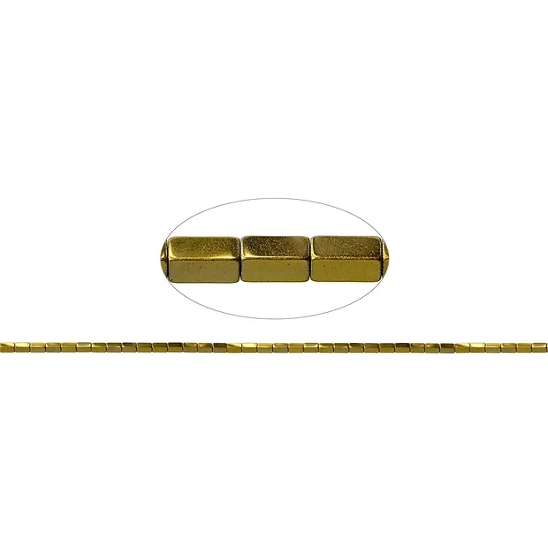 Strand cuboid, hematin gold (dyed), 04 x 02 x 02mm | Marco Schreier