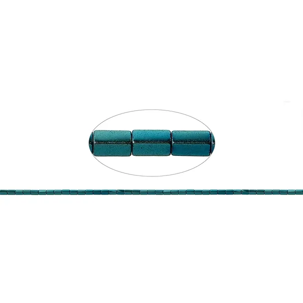 Rang de colliers, hématite bleu-vert (teintée), 04 x 02mm | Marco Schreier
