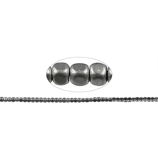 Strang Würfel gerundet, Hämatin silber (gef.), matt, 03 x 03mm | Marco Schreier