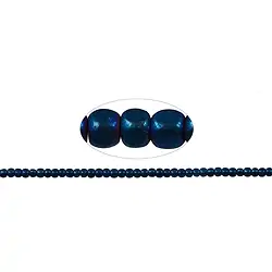 144210206112 Strand cube rounded, hematin blue (dyed) matt, 03 x 03mm | Marco Schreier