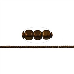 144210206114 Strand cube rounded, hematin brown (dyed), matt, 03x03mm | Marco Schreier