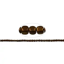 144210206114 Strand cube rounded, hematin brown (dyed), matt, 03x03mm | Marco Schreier
