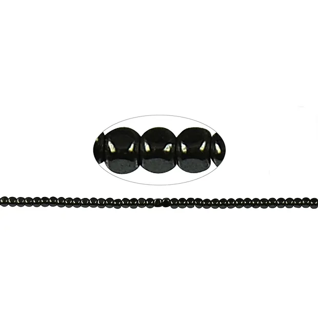 Rounded stringed beads, hematin, 03mm | wholesale gems, healing stones & jewelry