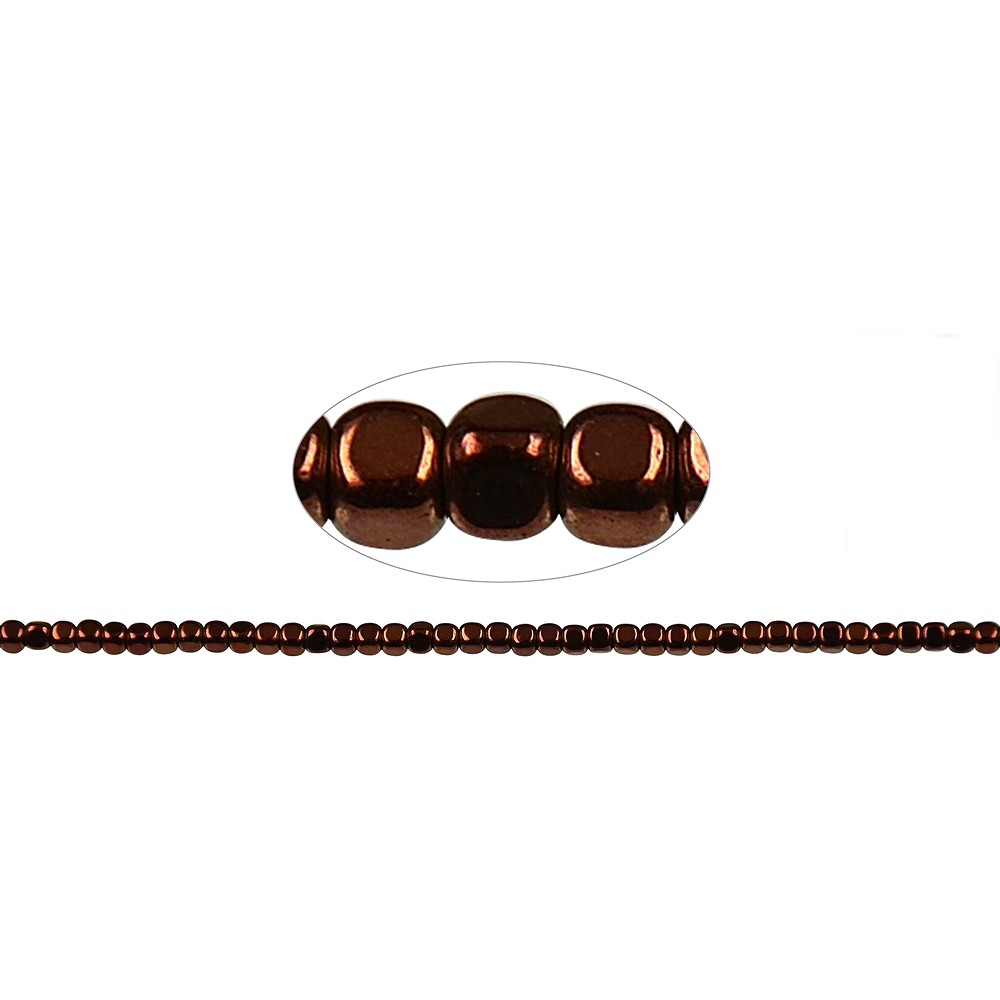 Strand cube rounded, hematin brown (dyed), 03 x 03mm | Marco Schreier