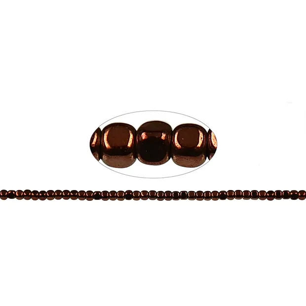 Strang Würfel gerundet, Hämatin braun (gef.), 03 x 03mm | Marco Schreier