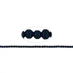 144210206212 Strand hexagon, hematin blue (dyed), matt, faceted, 02mm | Marco Schreier