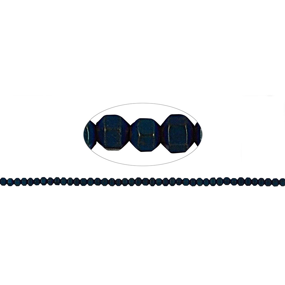 Filo esagonale, blu ematino (colorato), opaco, sfaccettato, 02 mm | Marco Schreier