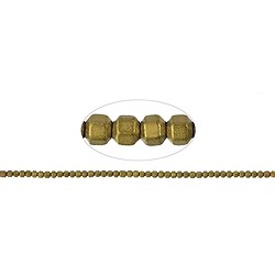 144210206215 Strand hexagon, hematin gold (dyed), matt, 02mm | gems, healing stones &amp; jewelry