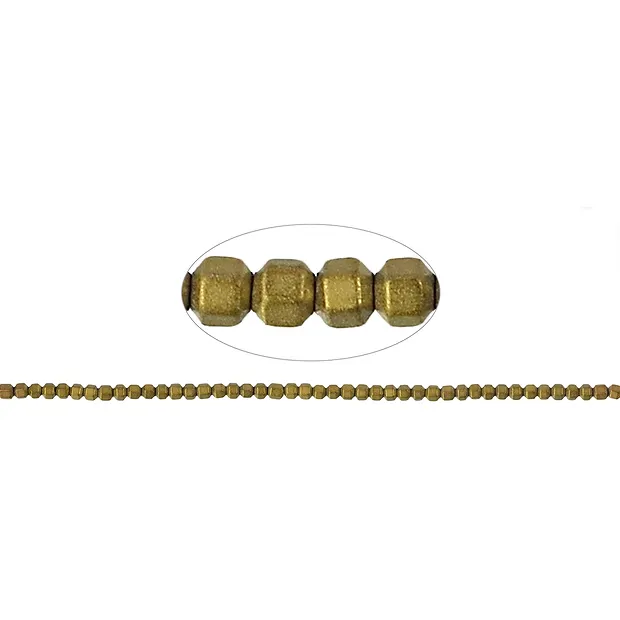 Rang de collier Hexagon, hématite Or (teintée), mat, 02mm | Marco Schreier