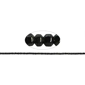Strang Hexagon, Hämatin, glänzend, ca. 02mm | Edelsteine, Heilsteine & Schmuck