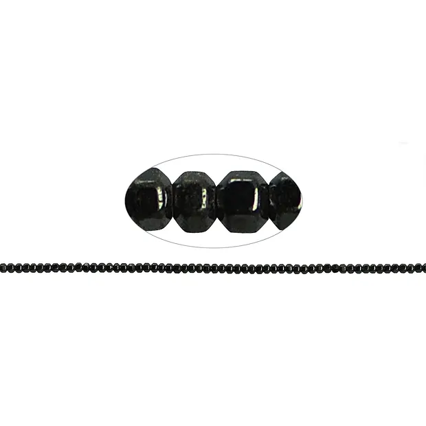 Strand hexagon, hematine, shiny, approx. 02mm | wholesaler gems & healing stones