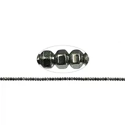144210206221 Strang Hexagon, Hämatin silber (gef.), 02mm | Edelsteine, Heilsteine & Schmuck