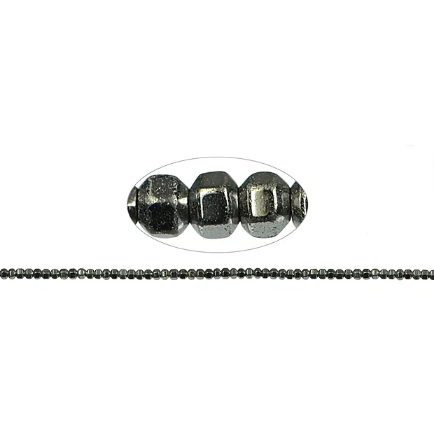 Strand hexagon, hematin silver (dyed), 02mm | wholesaler gems & healing stones