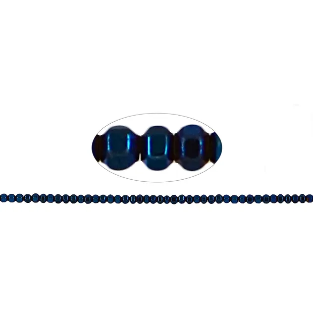 Rang de colliers Hexagon, Hématine bleue (teintée), 02mm | Marco Schreier