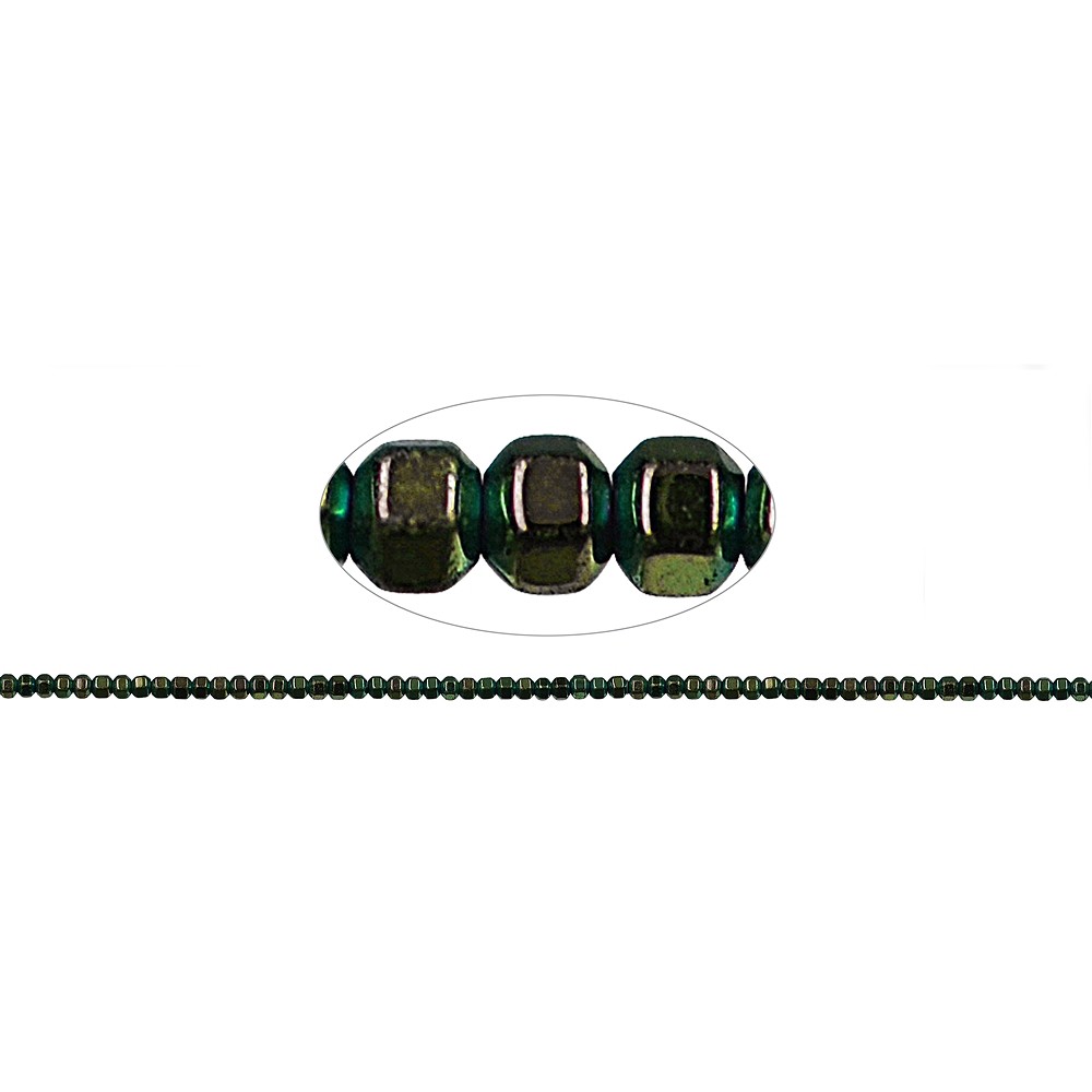 Cubo sfaccettato, verde ematico (colorato), lucido, 02mm | Marco Schreier