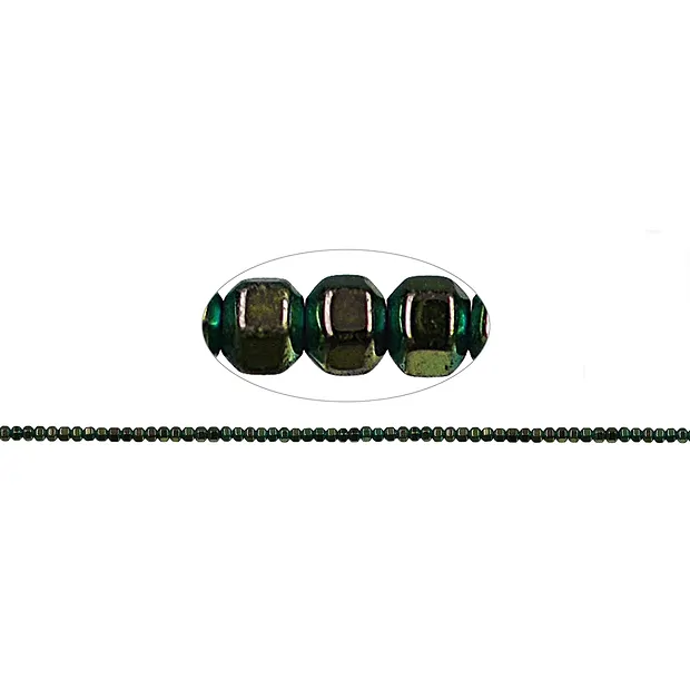 Rang de colliers facetté, hématite verte (teintée), brillant, 02mm | Marco Schreier