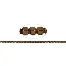 144210206224 Rang de colliers Hexagon, Hématine brune (teintée), 02mm | Marco Schreier