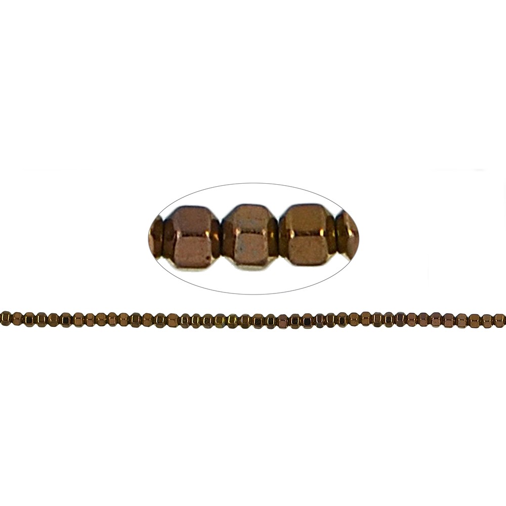 Strand hexagon, hematin brown (dyed), 02mm | wholesaler gems & healing stones
