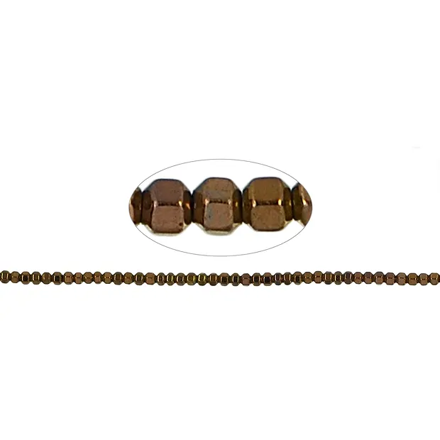 Rang de colliers Hexagon, Hématine brune (teintée), 02mm | Marco Schreier