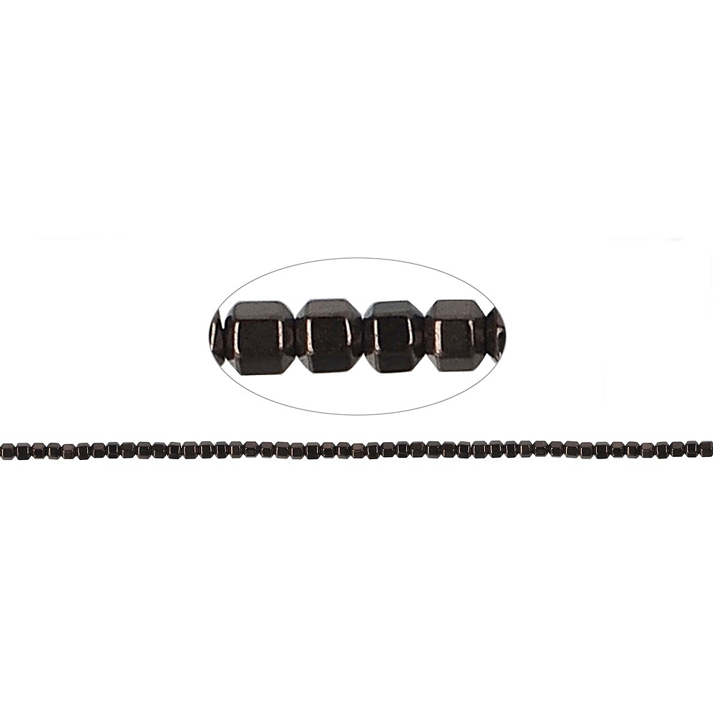 Strand hexagon, hematin coffee (dyed), 02mm | wholesaler gems & healing stones