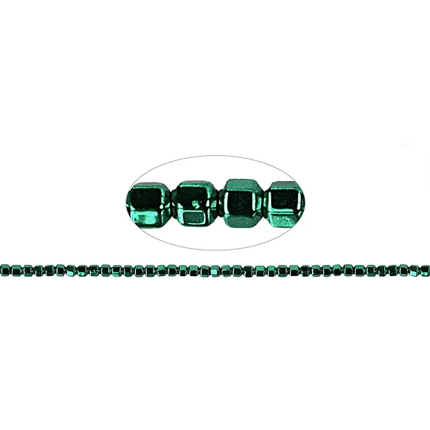 Strand hexagon, hematin blue-green (dyed), 02mm | gems, healing stones & jewelry