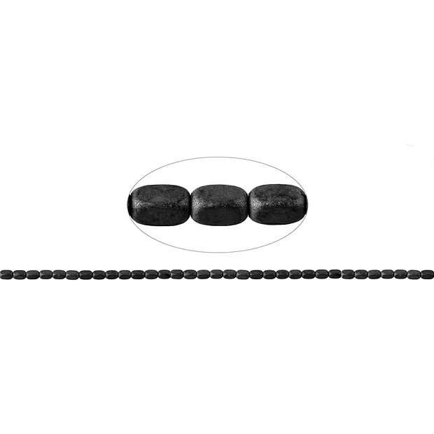 Rounded cuboid strand, hematin, matt, 05 x 03mm | gems, healing stones & jewelry